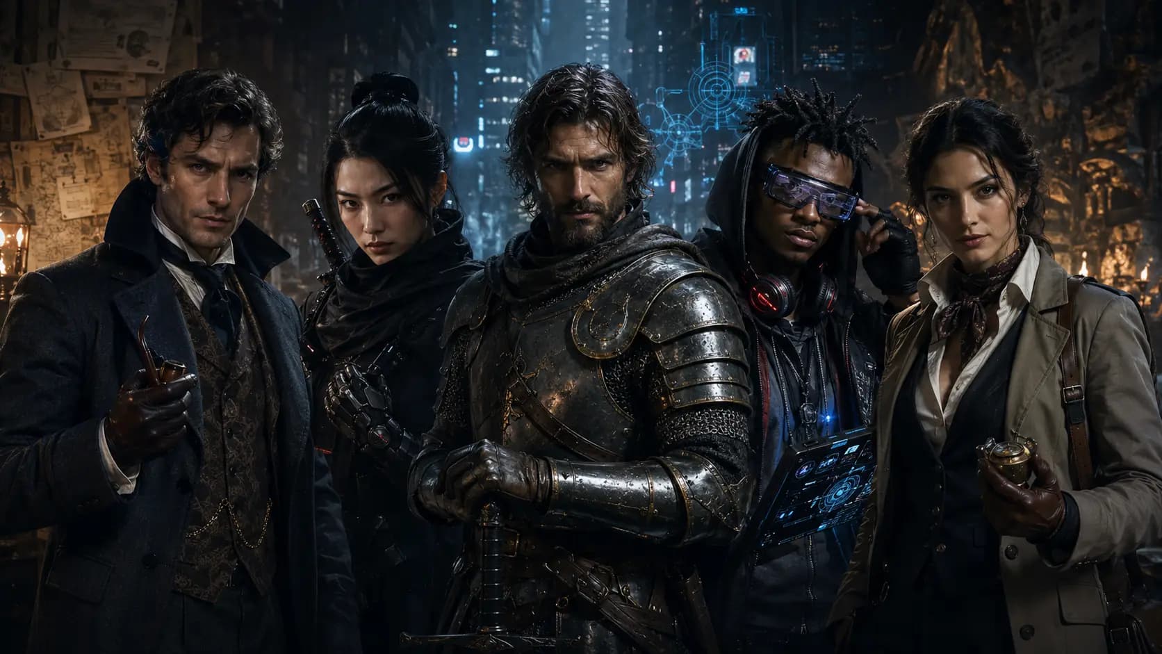 The cast of characters from a CityHunt scenario
